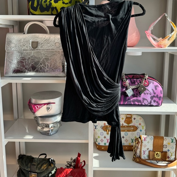 Givenchy Black Draped Sleeveless Blouse ♠️ - Picture 1 of 5
